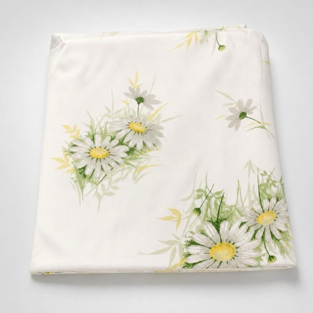 Vintage Cotton Full Size Flat Sheet Floral Cottagecore Country Home Collection